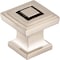 Jeffrey Alexander 1" Overall Length Satin Nickel Square Delmar Cabinet Knob 585SN - alternate 1